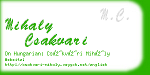 mihaly csakvari business card